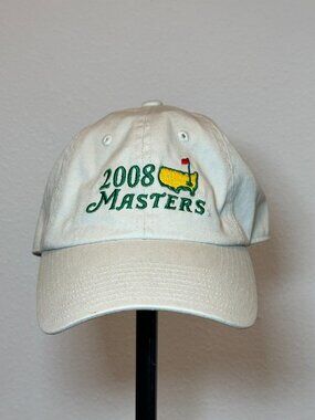 2008 Masters American Needle Men's Beige Embroidered Adjustable Strap Golf Hat